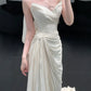 Strapless Pleat Long Wedding Dress Evening Party Dresses    fg7706
