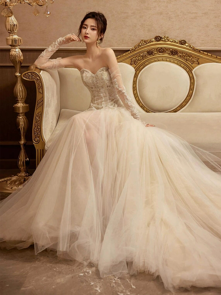 Sexy Mermaid Long Wedding Dress Evening Party Dresses    fg7702