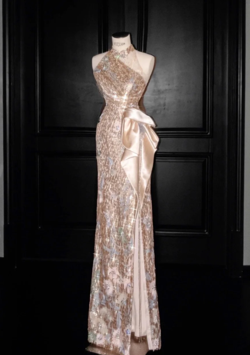 Robe de soirée longue sirène colorée à paillettes, tenue de remise de diplôme fg8362