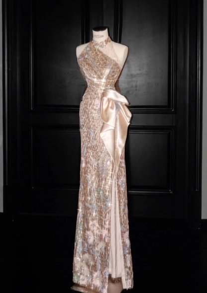 Robe de soirée longue sirène colorée à paillettes, tenue de remise de diplôme fg8362