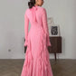 Robe longue décontractée en mousseline à volants pour femme, tenue de soirée fg7442