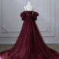 Wine Red Satin and Tulle Vintage Style Prom Dress, Sweetheart Long Party Dress  fg8736