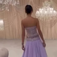 Lila trägerloses langes Ballkleid Partykleid 20. Geburtstag Outfits fg8343