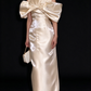 Light Blue Satin Midi Evening Dress With Big Bow Off Shoulder fg9012