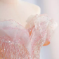 A line Off The Shoulder Pink Sequin Long Evening Dress Prom Dress  fg8583