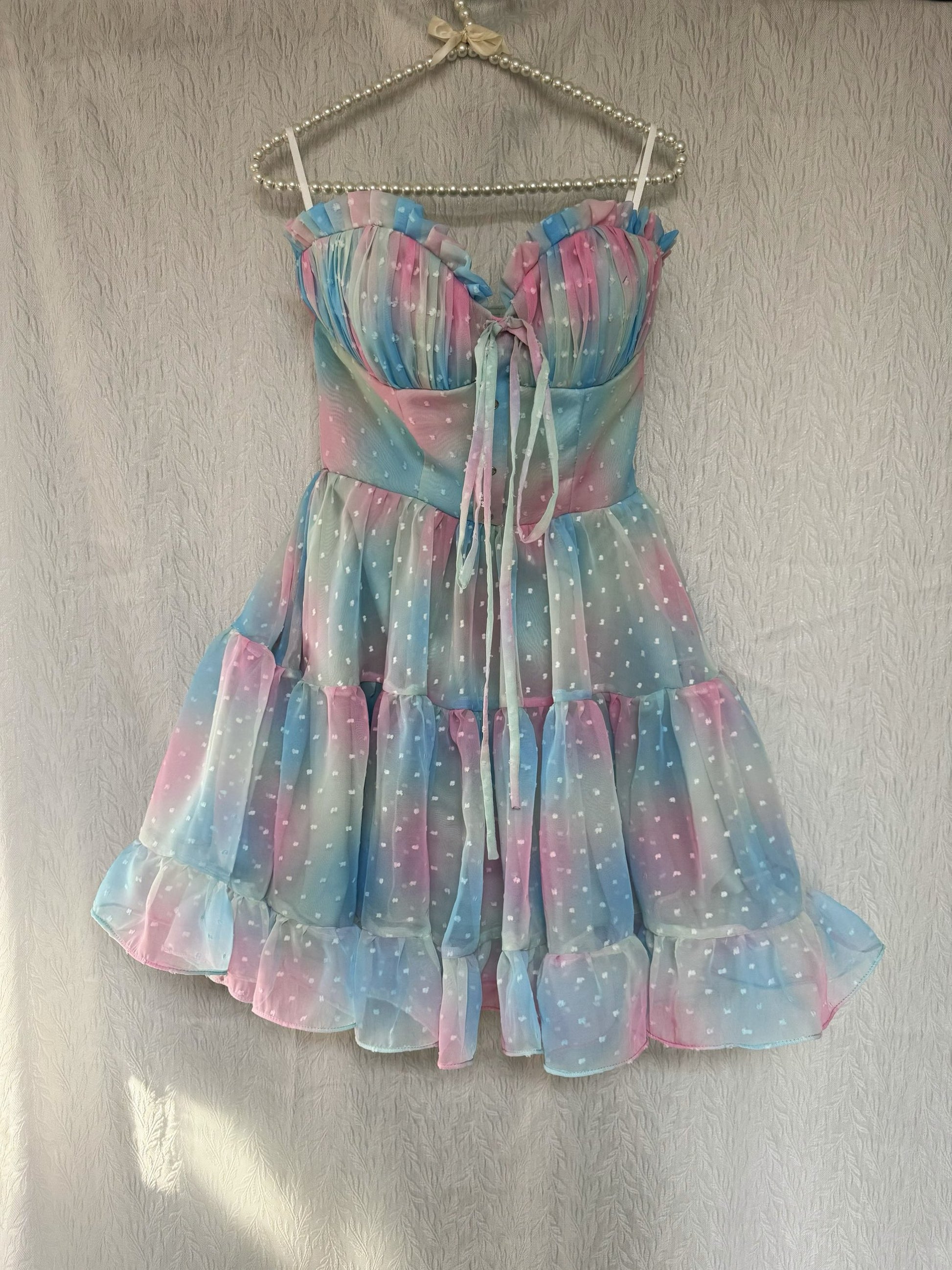 Rainbow Chiffon Short Prom Party Dress Short Homecoming Dress fg8753