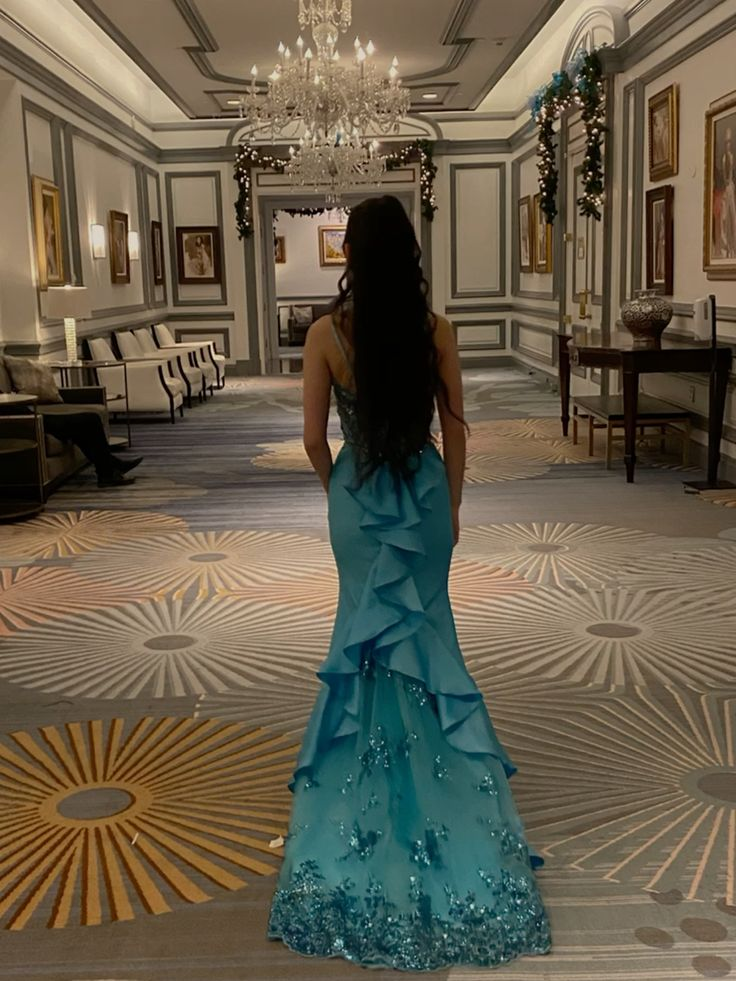 Buntes Meerjungfrau-Partykleid mit Pailletten und langen Abschlusskleidern fg8362