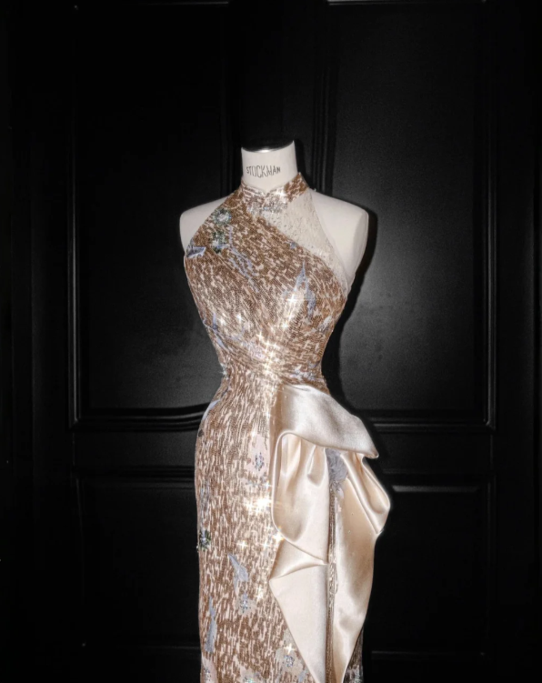 Robe de soirée longue sirène colorée à paillettes, tenue de remise de diplôme fg8362