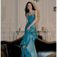 Chic Green Straps Sweetheart Long Formal Dress, Green Prom Dress Evening Dress       fg6521