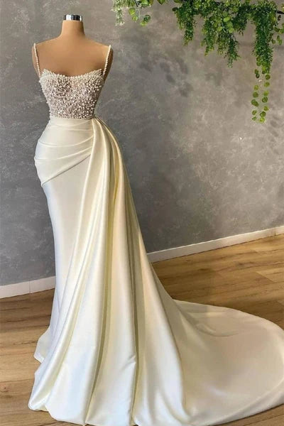 Ivory Prom Gown Evening dresses Fancy wedding dresses Prom girl dres formalgowns