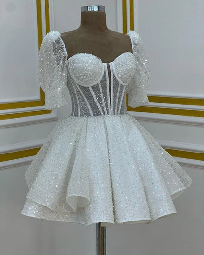 Wedding Dress, Short Homecoming Dress       fg3401