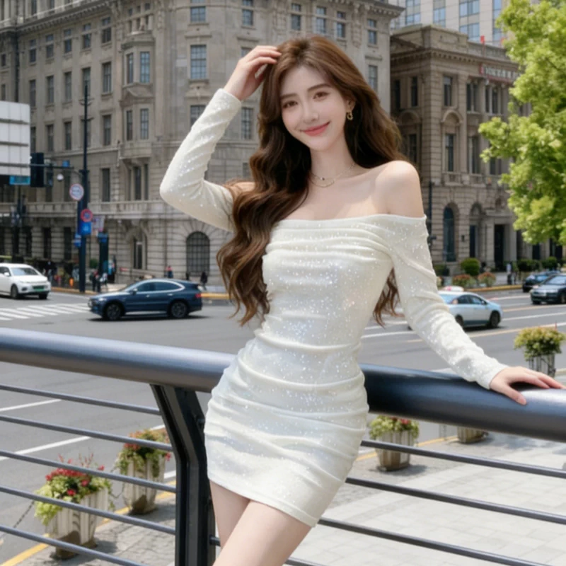 Robe de soirée longue sirène colorée à paillettes, tenue de remise de diplôme fg8362