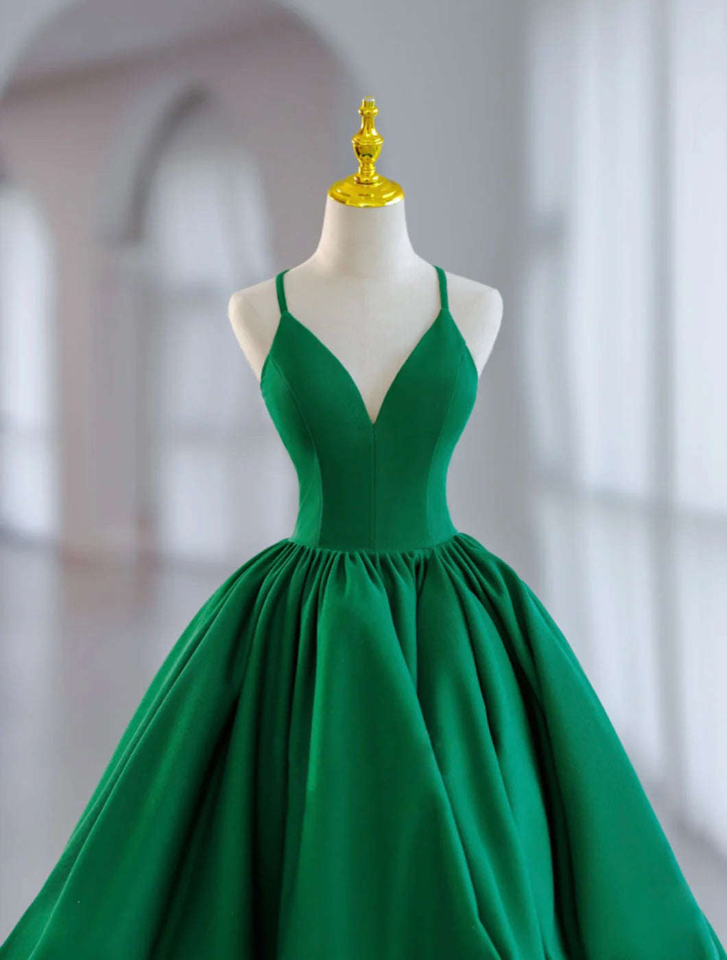 Green Ball Gown Satin Short Prom Dress, Green Satin Evening Dress Green Homecoming Dresses      fg3413