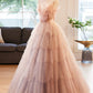 Champagne A-Line Beading Sequin Long Prom Dress, Champagne Formal Dress     fg3415