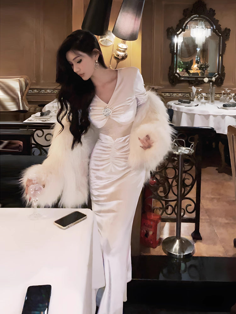 Robe de soirée longue sirène colorée à paillettes, tenue de remise de diplôme fg8362