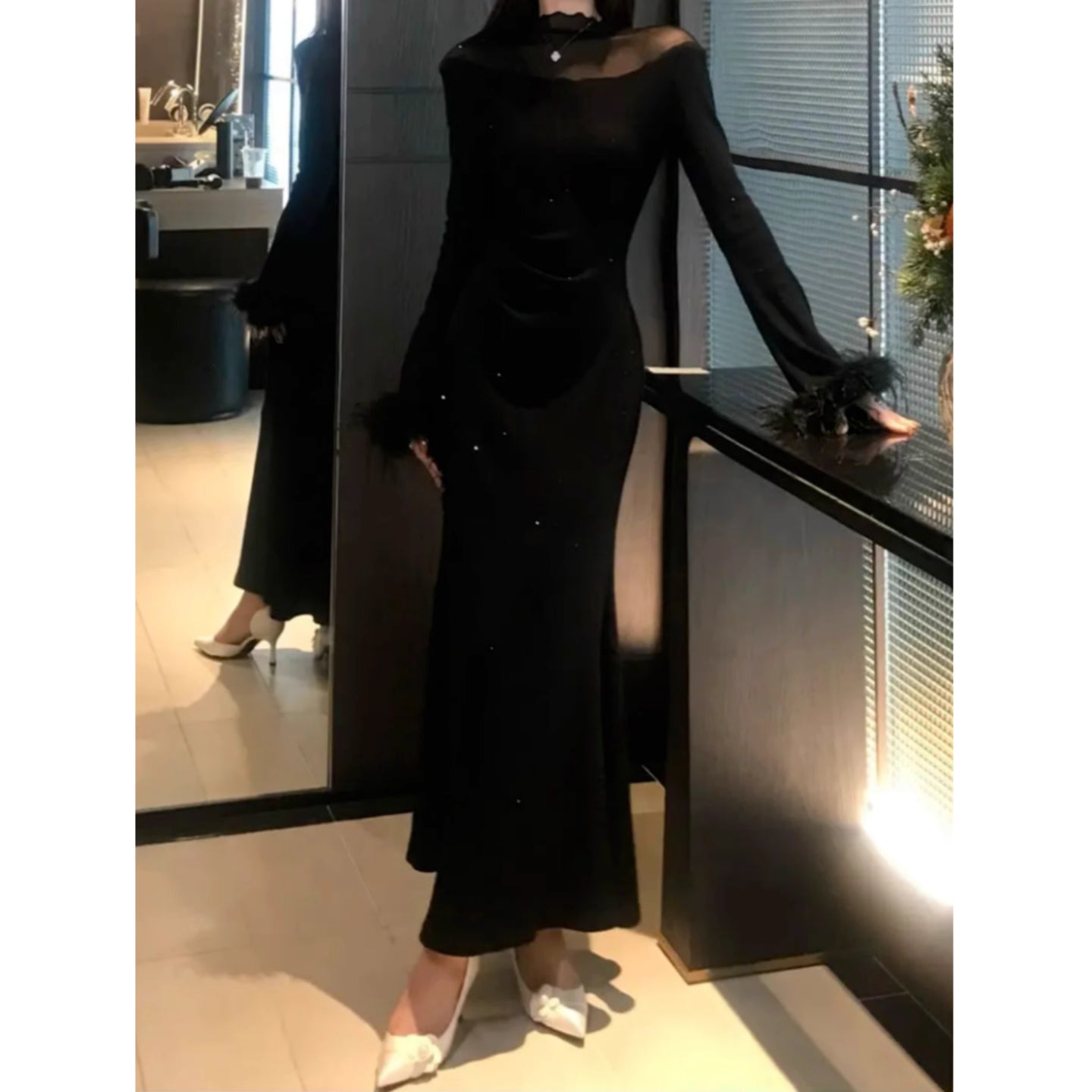 Robe de soirée longue sirène colorée à paillettes, tenue de remise de diplôme fg8362
