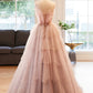 Champagne A-Line Beading Sequin Long Prom Dress, Champagne Formal Dress     fg3415