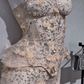 Strapless Sweetheart Corset 3D Floral Rhinestone Tulle Mermaid Evening Gown fg8753