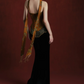 Strapless Printed Corset Top With Tassel & Scarf Mermaid Skirt Two-Piece Evening Gown fg8756