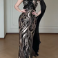 One Shoulder Sequin Mermaid Evening Gown  fg8789