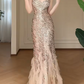 Sweetheart Spaghetti Strap Sequin Mermaid Long Evening Gown fg8796
