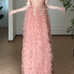 Strapless Sweetheart Beaded Tulle A Line Evening Dress fg8804