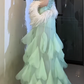 Strapless Cutout Sequin Leaf Tulle Mermaid Prom Dress fg8794