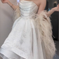 Strapless Ruffled High Low Evening Gown  fg8814