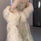 Sweetheart Strapless 3D Floral Tulle Evening Gown With Feather Shawl  fg8817