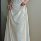 One Shoulder Pearl Tassel Satin Wedding Evening Gown fg8821