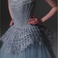 Strapless Beaded Corset Tulle Ball Gown Evening Dress fg8822
