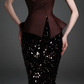 Strapless Sweetheart Satin Peplum Sequin Mermaid Evening Gown fg8820