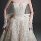 Strapless Sweetheart Lace Ball Gown Wedding Dress With Big Bow fg8824