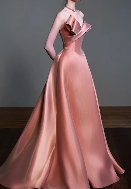 Off Shoulder Satin Ball Gown Evening Dress fg8828