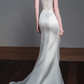 Strapless Beaded Draped Satin Mermaid Wedding Dress fg8830