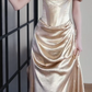 Off Shoulder Draped Satin Mermaid Evening Dress fg8831