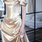 Off Shoulder Draped Satin Mermaid Evening Dress fg8831