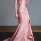 Strapless Ruched Satin Mermaid Evening Gown  fg8837