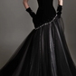 Strapless Beaded Velvet Tulle  Evening Dress fg8839