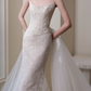 Strapless  Handmade Flowers Satin Tulle Mermaid Wedding Dress fg8840