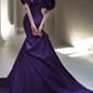 Off Shoulder 3D Floral Satin Mermaid Evening Dress fg8843