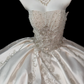 Strapless Beaded Satin Short Wedding Dress fg8852