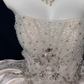 Strapless Beaded Satin Short Wedding Dress fg8852