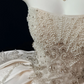 Strapless Beaded Satin Short Wedding Dress fg8852