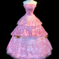Strapless Floral Tulle Tiered Ball Gown fg8855