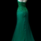 Halter V Neck Beaded Mermaid Chiffon Prom Dress fg8861