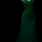 Halter V Neck Beaded Mermaid Chiffon Prom Dress fg8861