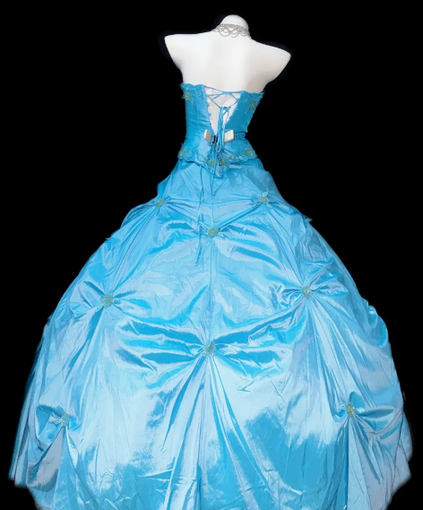 Strapless Appliqued Taffeta Ball Gown Quinceanera Dress fg8862