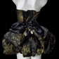 Strapless Bow Glitter Bubble Mini Homecoming Dress, Black Gold Short Party Gown fg8868