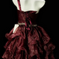 One Shoulder Bow Rhinestone Ruffled Organza Short Homecoming Dress fg8889